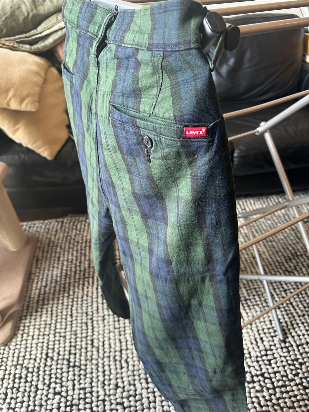 Levi's XX Chino Standard Taper Green Plaid Men's Pants
